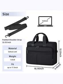NEWHEY 15.6 Inch Waterproof Laptop Bag, Men's Large Capacity Computer Briefcase, Laptop Shoulder Crossbody Bag, Suitable For Travel, Office And Business - Multicolor - View 7