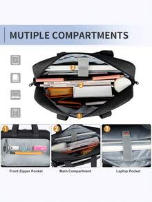 NEWHEY 15.6 Inch Waterproof Laptop Bag, Men's Large Capacity Computer Briefcase, Laptop Shoulder Crossbody Bag, Suitable For Travel, Office And Business - Multicolor - View 4