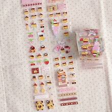 35cm/Loop Pixel Strawberry Pudding Dessert PET Sticker Roll Cute Die Cut Decals For Journal Scrapbook Planner Card Making Kawaii Stationery Supplies - Black - View 6