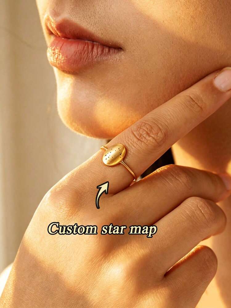 1pc Minimalist Customized Zodiac Ring, Stainless Steel Star Ring, Constellation Ring, Silver Astrology Ring, Personalized Gift For Her, Fashion Gift, Customized Ring, Women's Jewelry, Customized Gift, Surprise Gift For Her, Thanksgiving, Christmas, Halloween Gift - Multicolor 3 - View 1