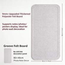1pc Drill-Free Vertical Striped Felt Board, Suitable For Photo Wall Display, Student Memo, Office And Classroom Bulletin Board, Supports Notes, Photos, Posters And DIY Decoration, Suitable For Multiple Scenarios - Message Board - View 2