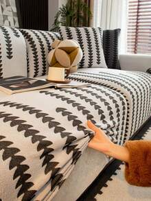 1pc 3D Full Coverage Bohemian Style Jacquard Sofa Cover, Elastic Jacquard Sofa Cover, Protects Sofa From Cat Scratch Damage, Suitable For All Seasons, Holiday Decoration Dedicated High Elasticity Full Coverage Sofa Cover, Suitable For Living Room, Bedroom, Dining Room, Outdoor, 1/2/3/4 Seater Sofa - Multicolor - View 11