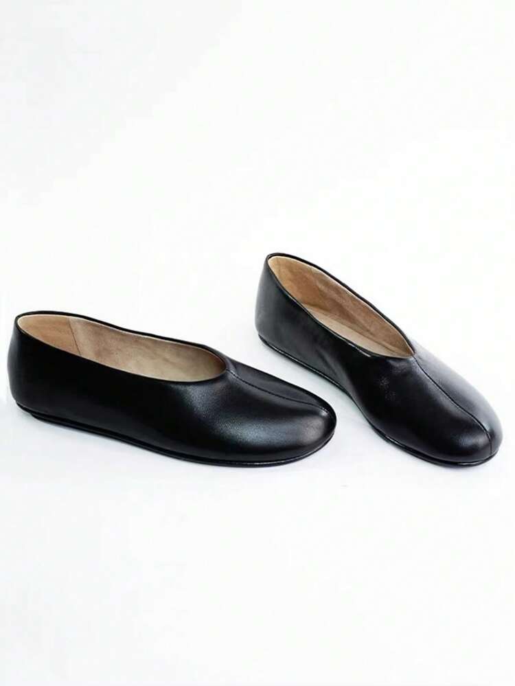 2026 Spring/Summer New Women's Bow Decor Ballet Flats - Black - View 4