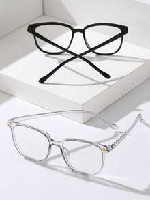 2/1 Pair Fashion Geometric Pattern Frame Color-Changing Glasses, Perfect Blend Of Geometric Aesthetics And Fashion Sense, Suitable For Daily Life, Office, Study, Reading, Travel, Fits All Face Shapes. - Multicolor - View 4