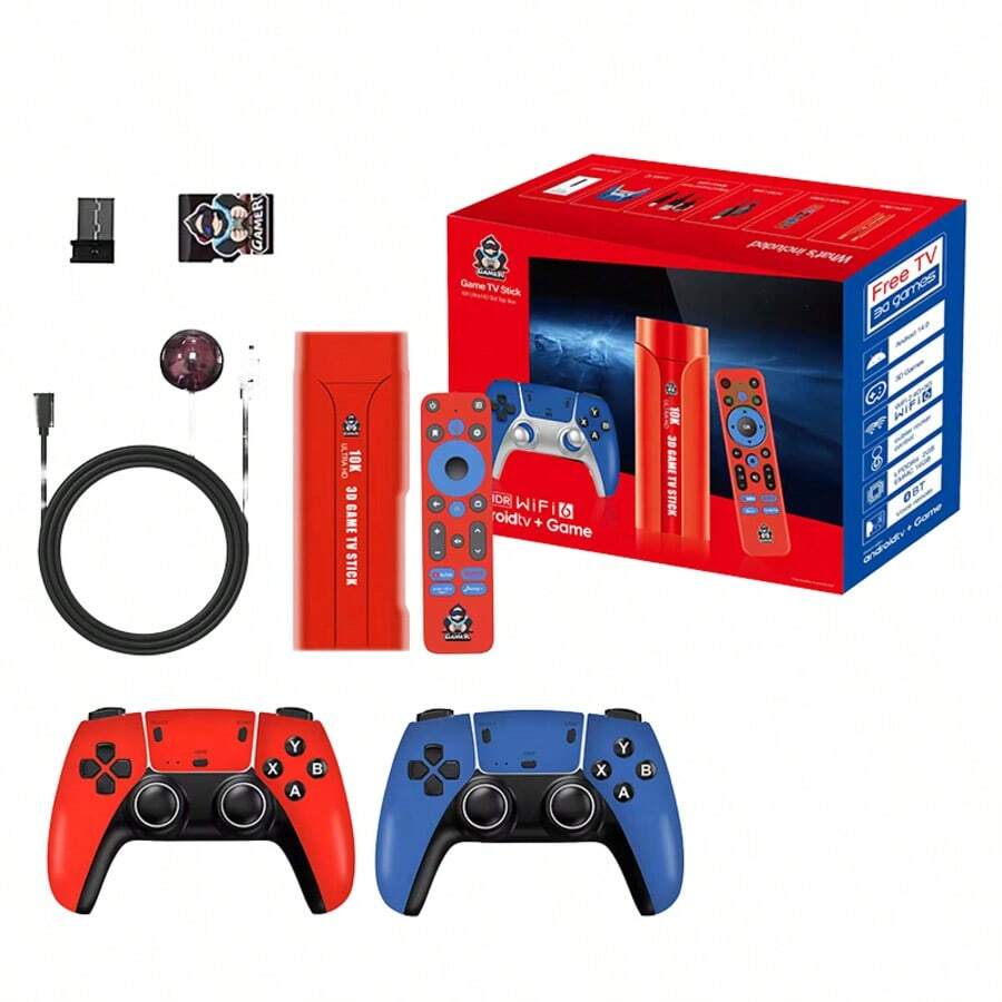 Consola de Videojuegos Android 14.0 G1 Original de Fábrica H618, 2GB RAM, 16GB ROM, Enchufe EU/US, Control Remoto por Voz BT, TV Game Box 10k hdr wifi CAJA ROJA CONTROL COLORES - Ver 1