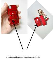 Suitable For Key Cover And Keychain, Car Key Holder Sprinter, Polo, Lavida, Golf, Smart Remote Key Protective Shell, Soft Shell Protects Your Car Key From Scratches, Car Key Decoration Cherry Pendant Leopard Print Pattern, Fashionable Key Matching - Leopard Print Cherry Wristband - View 6