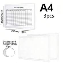 2/3/5/10pcs (With Adhesive) Hollow Transparent Acrylic Schedule Planner Display Stand & To-Do List Frame, A4 Reusable Dry-Erase Chore Chart Holder, Aesthetic Desktop Decor, Suitable For Room Decoration & School Locker Organization - Multiple Specifications - View 15