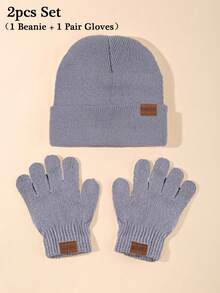 6pcs Kids Knitted Hat And Gloves Set, 3-12 Years Old Boys And Girls, Autumn/Winter Daily Casual Wear, Boys Knitted Hat, Girls Knitted Hat, Boys Gloves, Girls Gloves, Autumn/Winter Warm Set, Can Be Used As Halloween And Christmas Gifts - Knitted Hat + Gloves Combination - View 15
