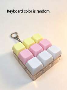 1pc 9-Key Cube Stress Relief Button Keychain Toy, Macaron Color Creative Keyboard Pendant Accessory, Friend Gift, Car Key Chain, Bag Charm, Keychain Accessory, Keyboard Design, Adult Stress Relief Keychain, Focus And Relaxation Zipper Keychain, Birthday Gift, Party Gift, Holiday Gift, Car Accessory Packaging Ornament, Student Cute Gothic Y2K Style Lanyard - Multicolor - View 18