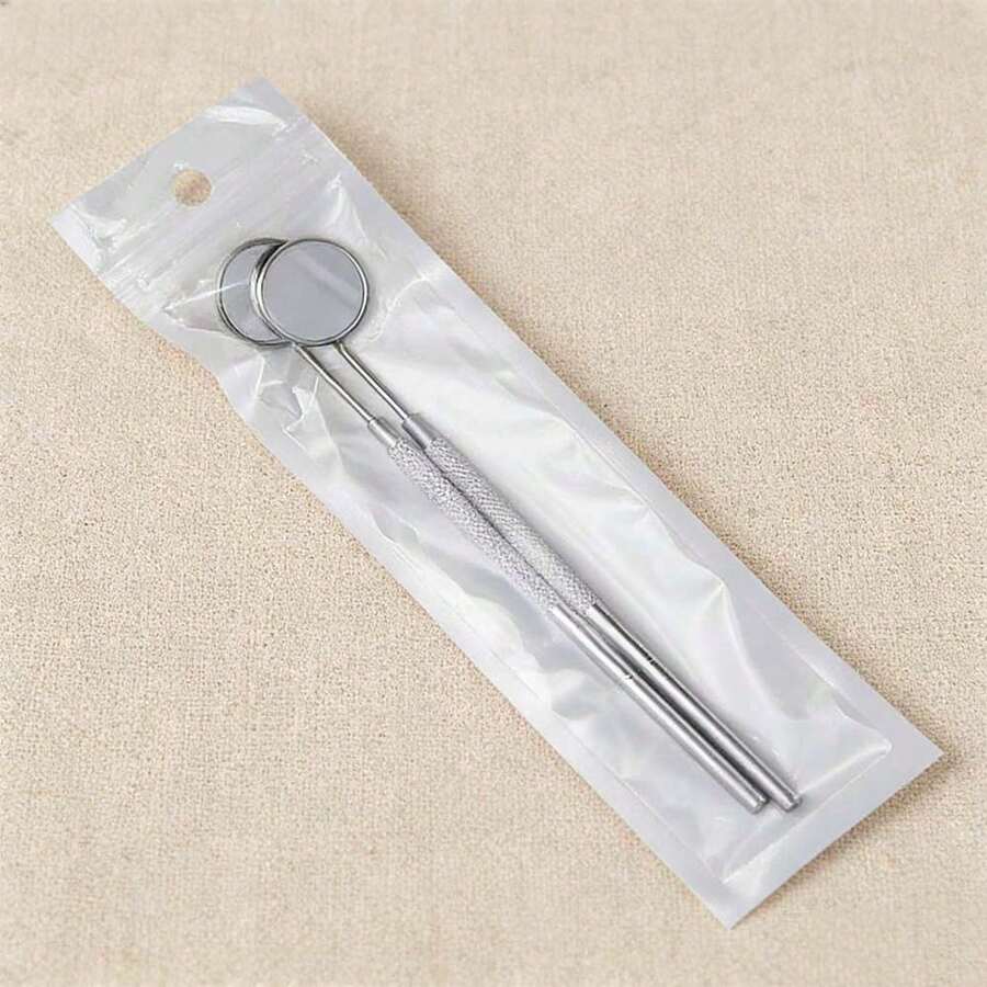 Round Mouth Mirror, Dental Mirror, Professional Dental Tool, Reusable Handheld Mirror, Stainless Steel Eyelash Mirror; Lightweight Design Fits Narrow Gaps, High-Quality Mirror Surface, Clear Imaging Without Ghosting, Durable Material, Suitable For Eyelash Extension, Oral Examination - Multicolor - View 1