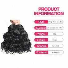 HONG SHI JIA Rambut Crochet Ocean Wave 8 inci terbuat dari serat sintetis berkualitas tinggi untuk rambut kepang keriting gelombang dalam suhu rendah. - MultiWarna - View 5