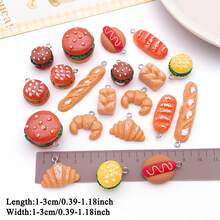 20 buah Liontin Resin Bentuk Makanan Burger Roti untuk Pembuatan Perhiasan DIY Anting Liontin Berbagai Desain untuk Pembuatan Perhiasan Gelang Kalung - MultiWarna - View 2
