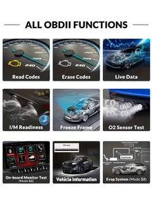 أداة تشخيص OBD2، قارئ رموز أعطال المحرك مع وظيفة إعادة الضبط، يدعم الوضع 6 والوضع 8 واختبار الجاهزية I/M، يتحقق تلقائيًا من ضوء أعطال المحرك، متوافق مع جميع مركبات OBDII المصنعة بعد عام 1996 - متعدد الألوان - مشاهدة 7
