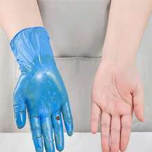 4/50/100pcs/Bag, Blue Disposable Gloves, Powder-Free Latex Touchscreen Disposable Non-Sterile Nitrile Examination Gloves Kitchen Cleaning Disposable Gloves - Blue - View 5