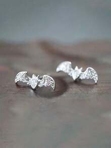 1 Pair Vintage Cubic Zirconia Stud Earrings, Women's Party Jewelry, Halloween Gift - 1# - View 7