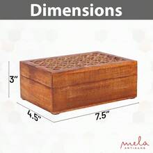 5" X 4.5"X 3" Wood Box With Lid - Trellis Medium Polish - Handcrafted Keepsake Box - Medium Storage Jewelry Home Dcor Accents - 1PC - View 2