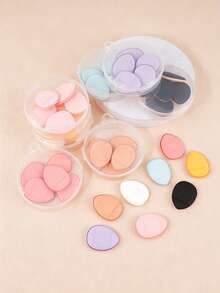 6Pcs Finger Air Cushion Puff With Box Soft Finger Powder Puff Mini Cosmetic Puff Sponge Random Colorful Beauty Makeup Tool - Multicolor - View 2