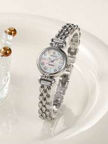 LIANDU Women's Watch Fashion Creative Multifunctional Compact Unique Quartz Watch Round Minimalist Dial Alloy Strap Suitable For Daily Wear Birthday Gift Back To School Thanksgiving Romantic Occasions - Silver - View 10