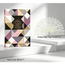 160 Colors Nail Polish Color Chart Display Book, Includes 240 Pieces Water Drop Shaped Nail Art Stickers, Salon Gel Nail Polish Sample Book, Suitable For Nail Artists - Multicolor - View 10