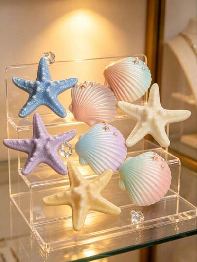 1 pezzo Decorazione a forma di stella marina colorata, decorazione da scrivania a tema marino, statua in resina, adatta per libreria, soggiorno, ufficio, caffè, esposizione da scrivania, decorazione per l'ingresso, decorazione per la casa (Decorazione, si prega di confermare le dimensioni prima di ordinare)