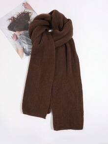 1pc Men's Soft Knitted Warm Solid Color Versatile Minimalist Casual Scarf - Multicolor - View 2