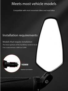2Pcs Multi-Function Bicycle Handlebar End Mirror 360° Rotating Adjustable High Definition Rearview Mirror Universal For Road Bike Motorcycle Bicycle - Multicolor - View 7