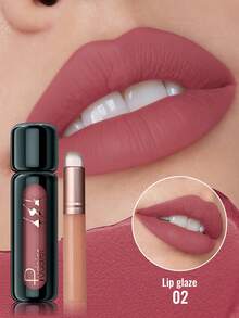 Pudaier Long-Lasting Glossy Lip Tint & Silicone Lip Brush Set – Waterproof, Vibrant Color, Moisturizing Formula, Smooth Application – Essential Beauty Tool For Women! - #02 - View 3