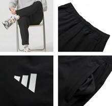 Adidas New Men's Quick-Dry Breathable Straight-Leg Running Training Pants - Black - View 8