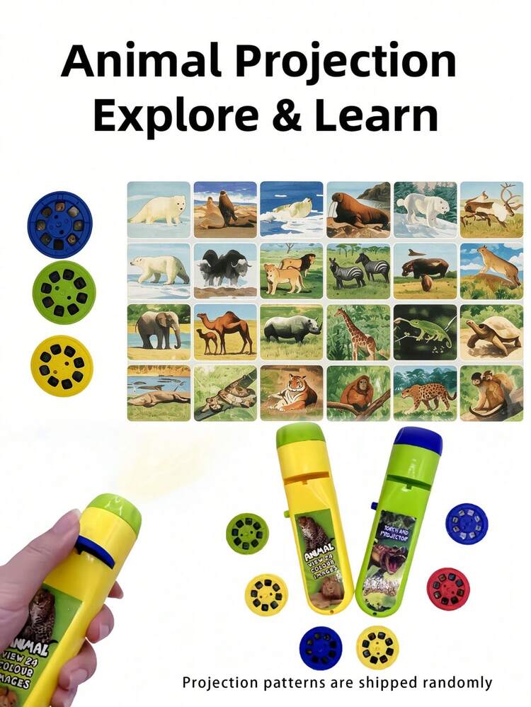 Dinosaur Projector Flashlight, Portable Dinosaur Projector Flashlight Onto Walls, Ceilings, Tents (Dinosaurs)
