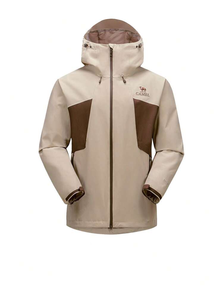 CAMEL CROWN Women's Waterproof Jacket Lightweight Hooded Windbreaker Outdoor Shell Jacket Breathable Rain Coat For Hiking Camping Travel Climbing Running Cycling - Truffle Grey Thorn Brown - View 3