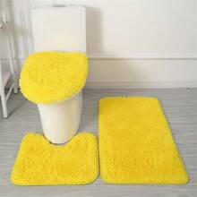 3-Piece Bathroom Rug Set Includes Bath Mat, Contour Mat And Toilet Lid Cover, Machine Washable, Ultra Soft Microfiber And Non-Slip Bathroom Rugs With Non-Slip Backing - Multicolor - View 9