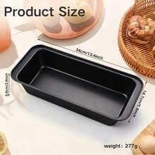 Carbon Steel Non-Stick Loaf Bread Pan Rectangular Cake Mold Bakeware For Toast Meatloaf Brownie - Black - View 11