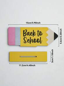 1 PC Back To School Season Pencil Shaped Desktop Plaque Cute And Bright Printed Desktop Ornament Suitable For Classroom, Study, Back To School Party, Indoor Desktop Display Decoration Gift - B - View 10