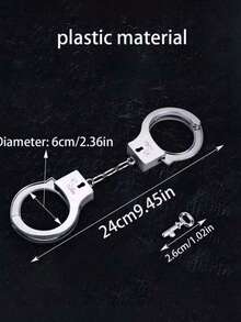 1pc Iron Handcuffs With Inner Diameter Less Than 5cm, Accessory, Makeup/Costume Prop - Silver - View 4