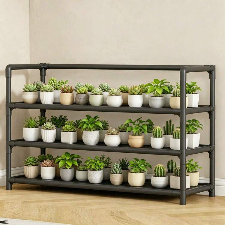 3-Tier/5-Tier Metal Standing Storage Rack, Easy Assembly, Home Entryway Shoe Rack, Bedroom Bookshelf, Living Room Multi-Function Storage Shelf, Dormitory Multi-Layer Organizer - Multicolor - View 4