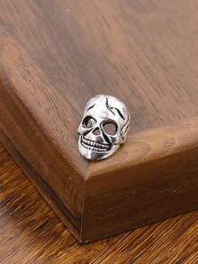 Vintage Punk Skull Ear Clips, No Piercing Required, Antique Silver Gothic Skull Clip Earrings, Unisex Non-Pierced Ear Jewelry, Suitable For Halloween Cosplay, Rock Party And Daily Street Wear, Ideal Holiday Gift - Multicolor - View 11