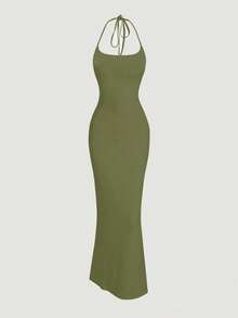 STVO Popular Women's Short Dress - 橄欖綠 - 查看 1