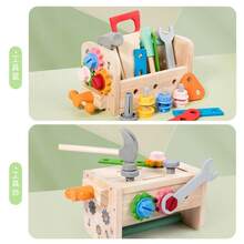 Solid Wood Multi-Functional Detachable Tool Workbench, Children's Gear & Nut Assembly Engineering Simulation Hands-On Educational Toy - Multicolor - View 6