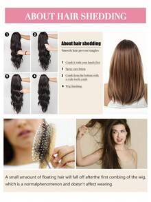 Topshe Ava WIGS 18英吋黑棕色長層次假髮附瀏海，柔軟易造型合成纖維髮，適合女性日常配戴、上班、度假，亦適合作為萬聖節、聖誕節女性禮物 - 摩卡棕 - 查看 11