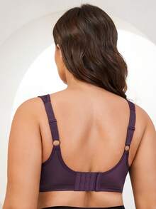 MELENECA Women's Minimizer Bra Full Coverage Plus Size Underwire Lace Comfort Cushion Strap - Purple - View 3