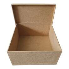 Caixa MDF 20x20x10 cm Tampa de Sapato para Personalização | Convites de Casamento, Presentes e Lembranças - Caramelo - Visão 1