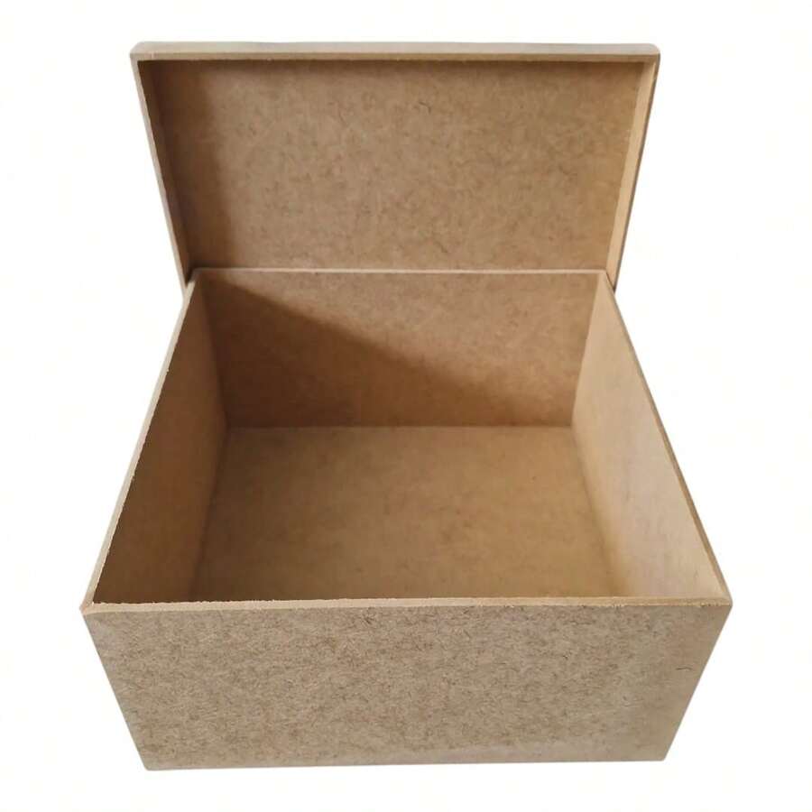 Caixa MDF 20x20x10 cm Tampa de Sapato para Personalização | Convites de Casamento, Presentes e Lembranças - Caramelo - Visão 1