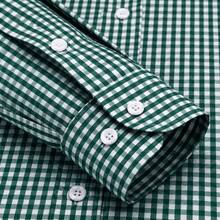 Camisa Masculina Xadrez Casual Confortável - Verde Escuro - Visão 3