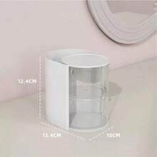 Rotating Multi-Layer Transparent Hair Accessory Storage Box | Dust-Proof Plastic Material, Rotating Design, Transparent Visible | Desktop Storage, Makeup Brush Organizer, Art/Handicraft/, Hair Clips/Hair Bands/Hair Ties, Christmas/Valentine's Day/Birthday Gift | Hair Accessory Storage Box - View 10