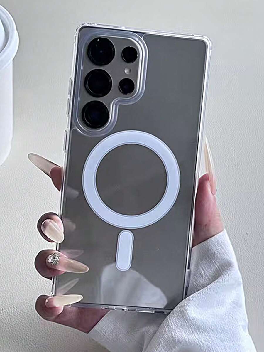 Luxury Transparent Magnetic Solid Color Phone Case Compatible With Samsung Galaxy S26Ultra S25Ultra S25 S24Ultra S23Ultra Plus A35 A36 A55 A56 Protection Back Case - Clear - View 1