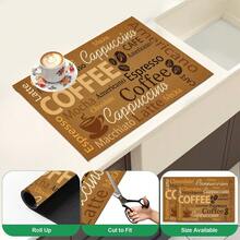 1pc Vintage Coffee English Text Pattern Diatomaceous Earth Kitchen Drain Mat, Quick-Drying Non-Slip Coffee Machine Mat And Dish Drying Pad, Suitable For Kitchen Countertop And Holiday Home Decor - Multicolor - View 5