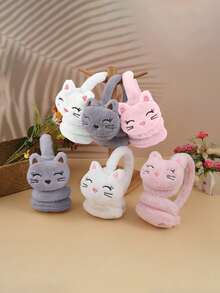 Autumn/Winter Warm Plush Ear Muffs, Cute Plush Cartoon Cat Ear Muffs, Cold-Proof Ear Protection - Multicolor - View 1