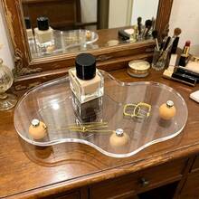 Acrylic Bathroom Vanity Tray - Geometric Pattern Design, Easy To Install. Polished Edges, Unique Shape. Used For Storing Cosmetics, Jewelry, Perfume - Modern Minimalist Home Decor - Multicolor - View 5