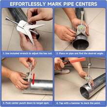 1pc Y-Type Manual Pipe Centering Marker Tool, 4 Inch Tube Center Finder Locator, Heavy Duty Pipe Centering Head Gauge, Portable Pipe Marking Alignment Tool For Pipeline Construction, Accurate Round Tube Positioning Measuring Hand Tool - A - View 7