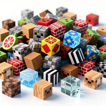 Random Color 100,300,500pcs Puzzle Blocks - Magnetic Building Blocks Toy Set, Cube Game Toy, Learning Building Blocks Set, Party Surprise Puzzle Cube, Christmas, Halloween, Birthday Gift - 3 Years and Older / 100 Random Items - View 10
